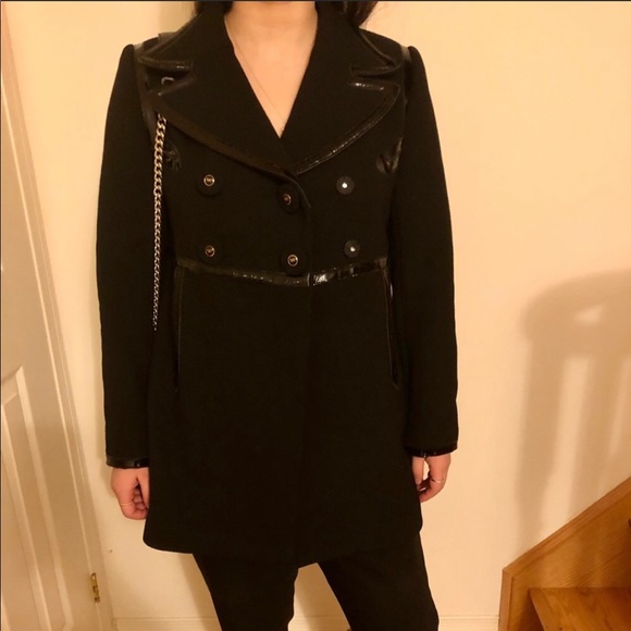 Auth ANYA HINDMARCH Virgin Wool Double-Breasted Coat Size M - Picture 8 of 10